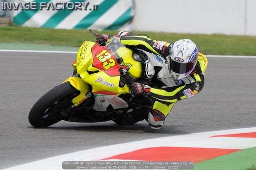 2009-05-09 Monza 3815 Superstock 600 - Free Practice - Giuliano Gregorini - Yamaha YZF R6